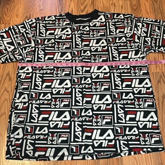 Fila all over Logo T-Shirt, black Tee, 2XL - Picture 2 of 4